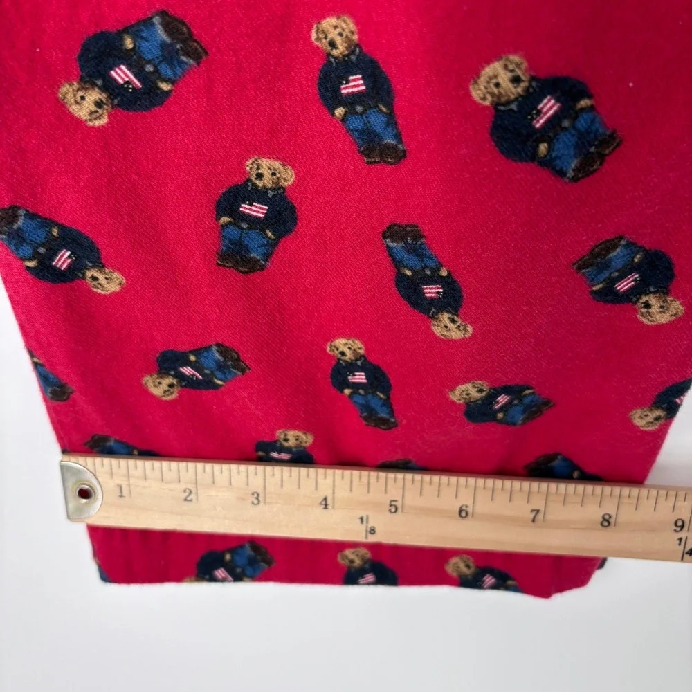 Polo Ralph Lauren Pajama Pants Mens S Red Cotton Flag Polo Bear Loungewear